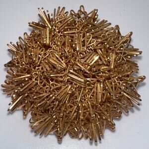 Vintage gold tone large 3D domed round circular modernist wirework brooch